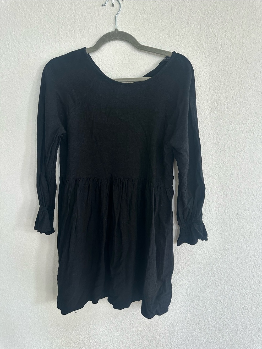 Anna Grace Black Long-Sleeve Babydoll Dress